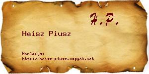 Heisz Piusz névjegykártya